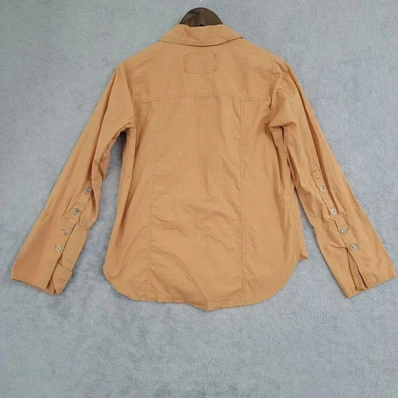 We The Free Womens Button-Up Shirt Cotton Small Light Orange Long Sleeves 6CT - Picture 2 of 7